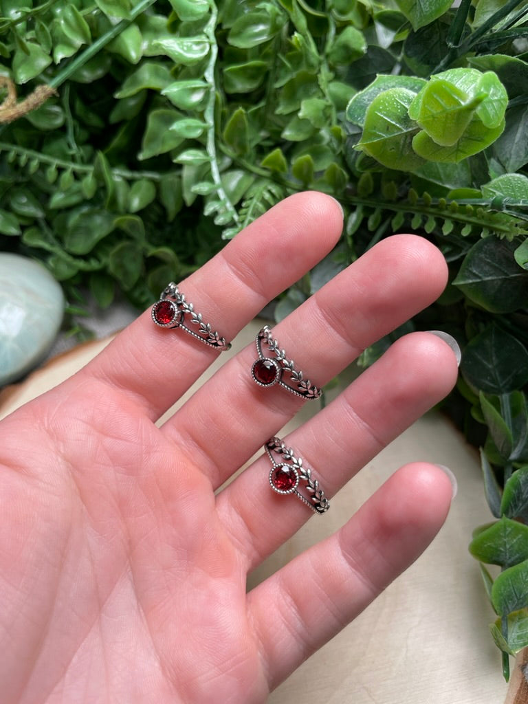 Garnet Adjustable Ring