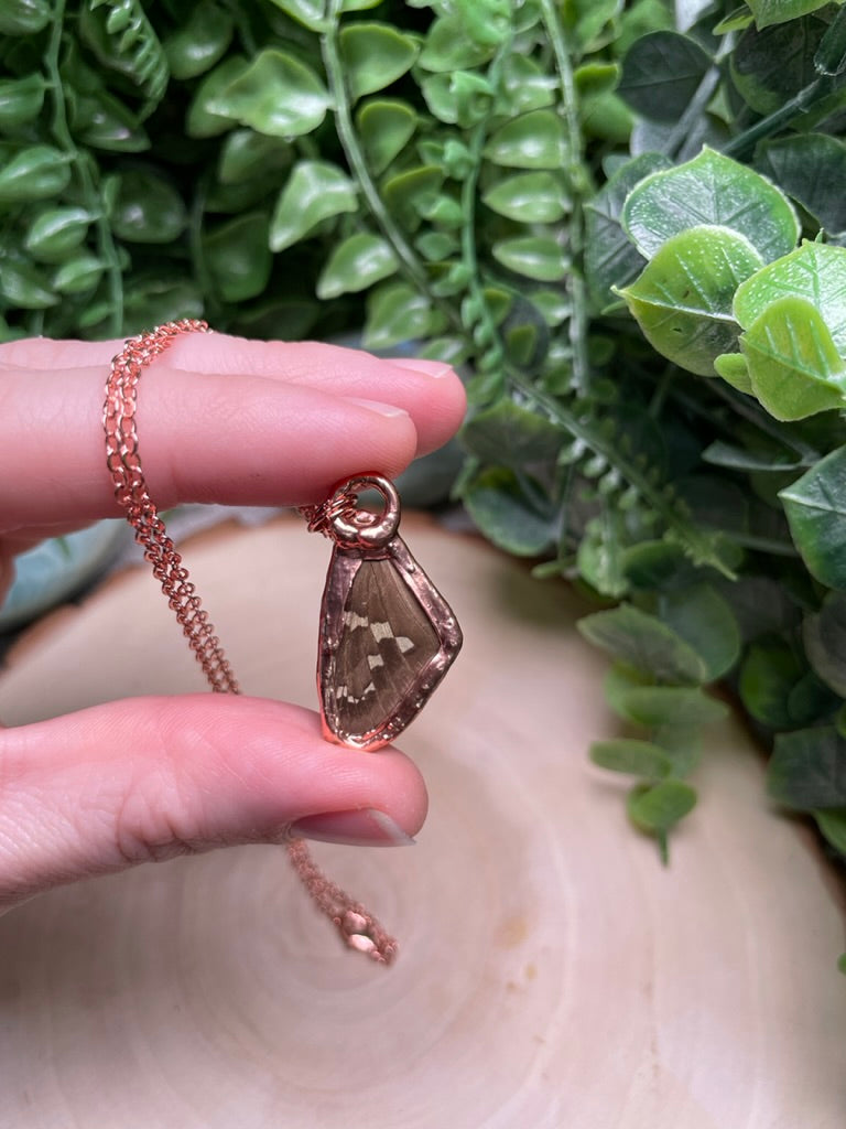 Butterfly Wing and Garnet Necklace