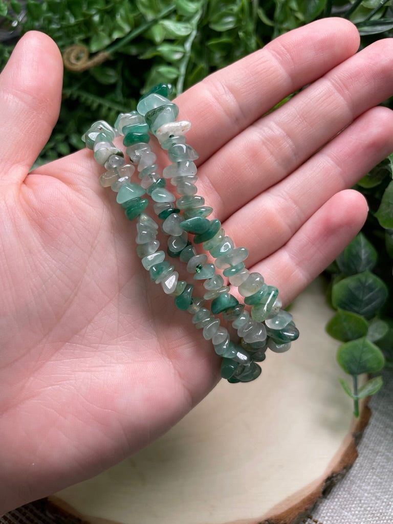 Green Agate Chip Bracelet