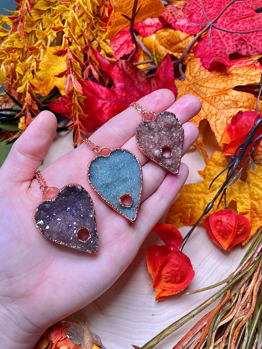 Druzy Amethyst Planchette Necklace