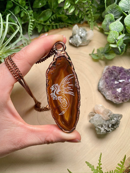 Agate Dragon Necklace