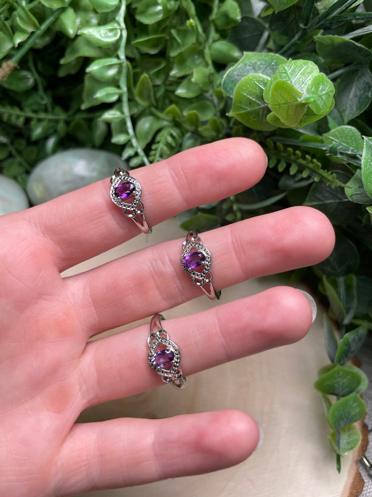 Amethyst Adjustable Ring