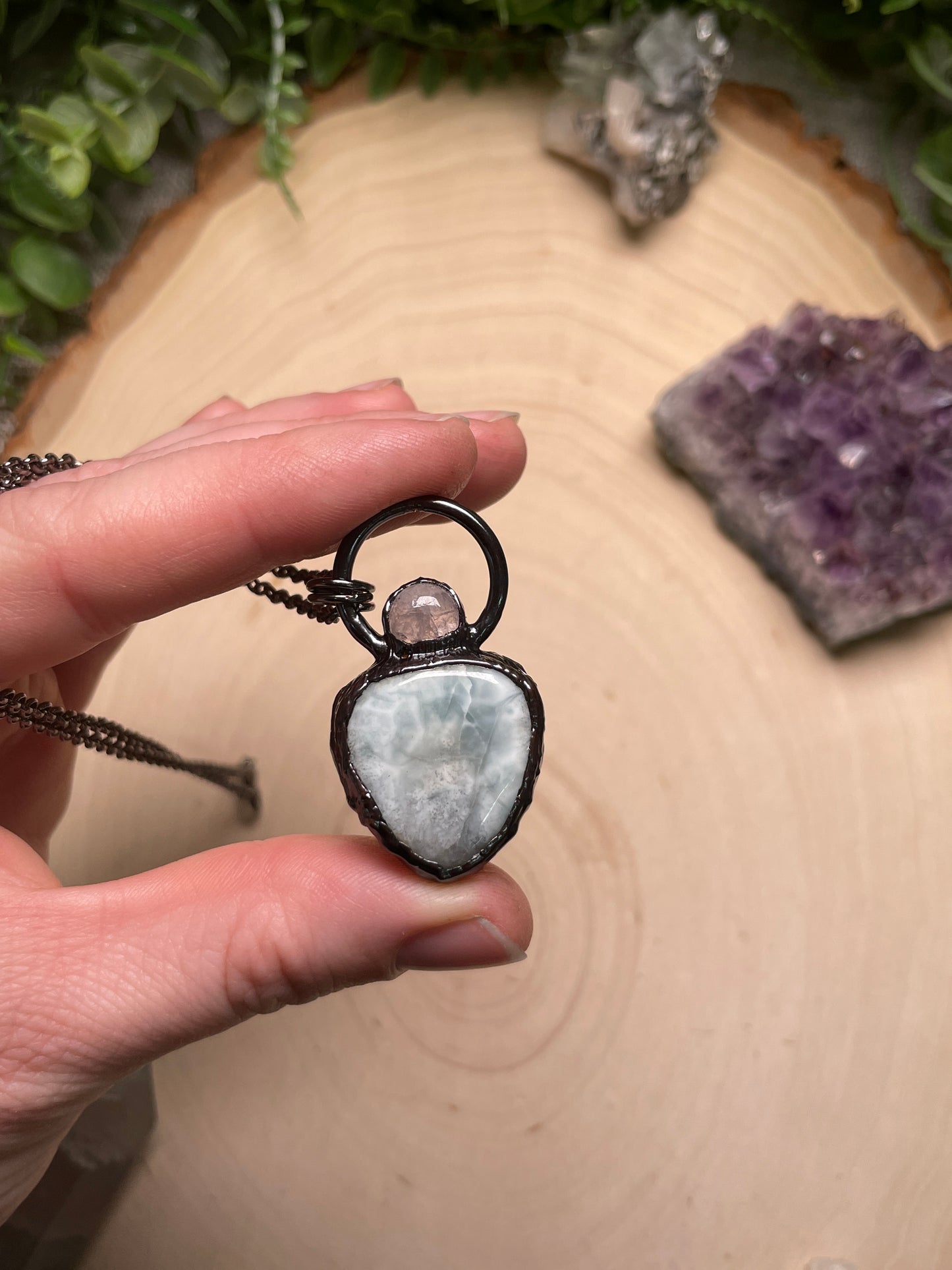 Larimar and Kunzite Necklace