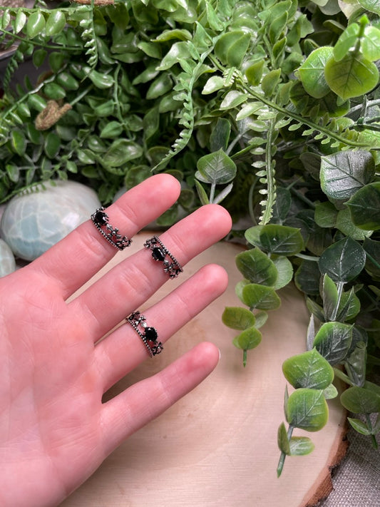 Obsidian Adjustable Ring