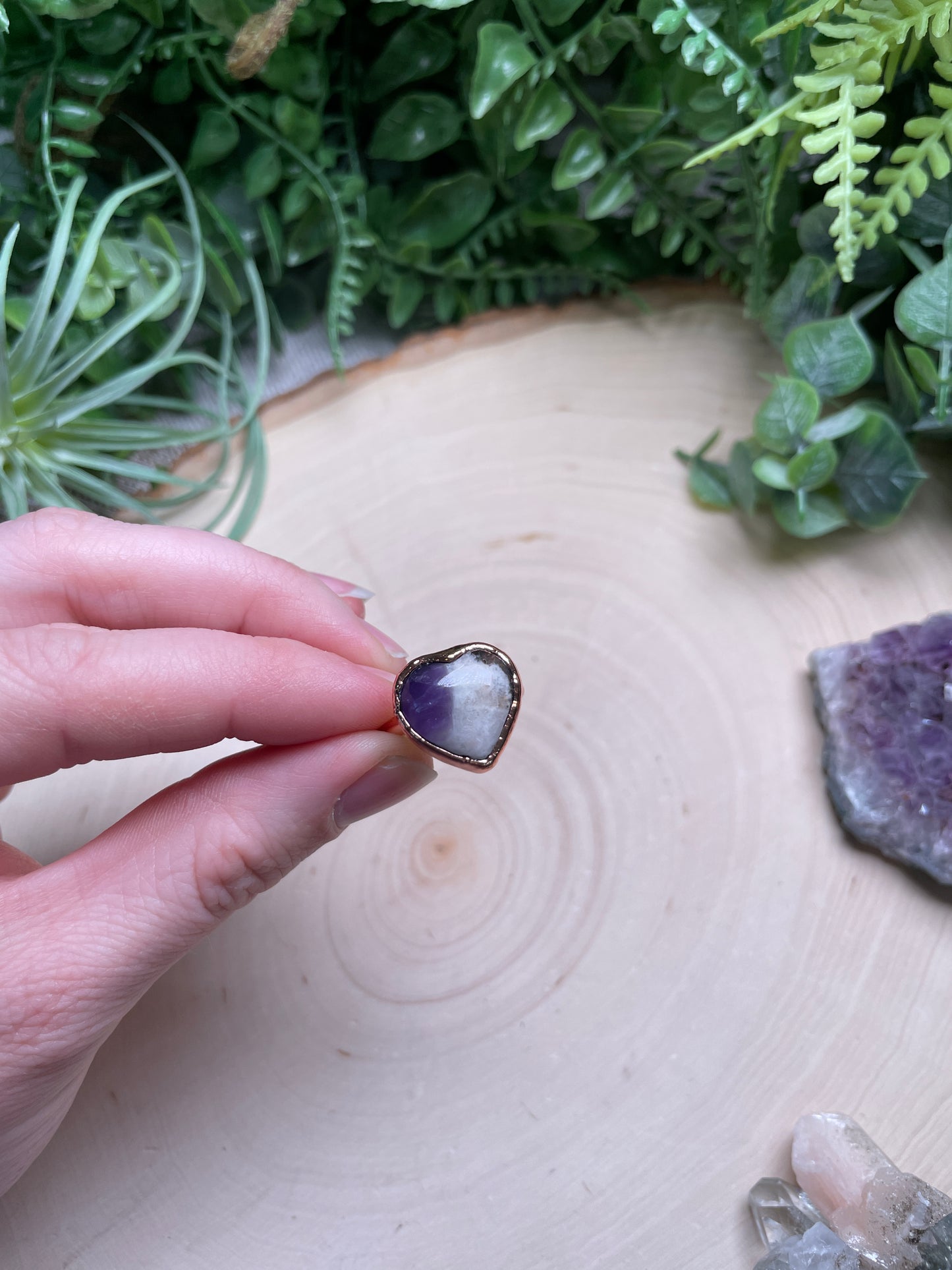 Amethyst Heart Ring Size 7