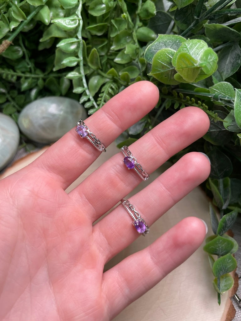 Amethyst Adjustable Ring