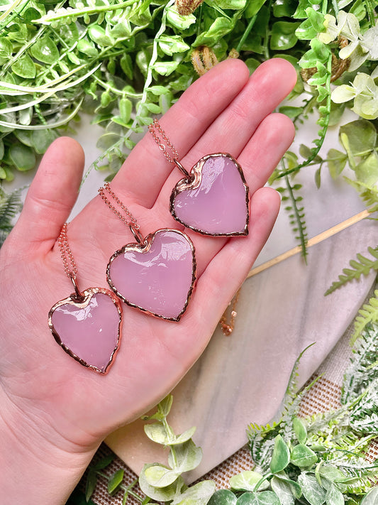 Pink Opalite Heart Necklace
