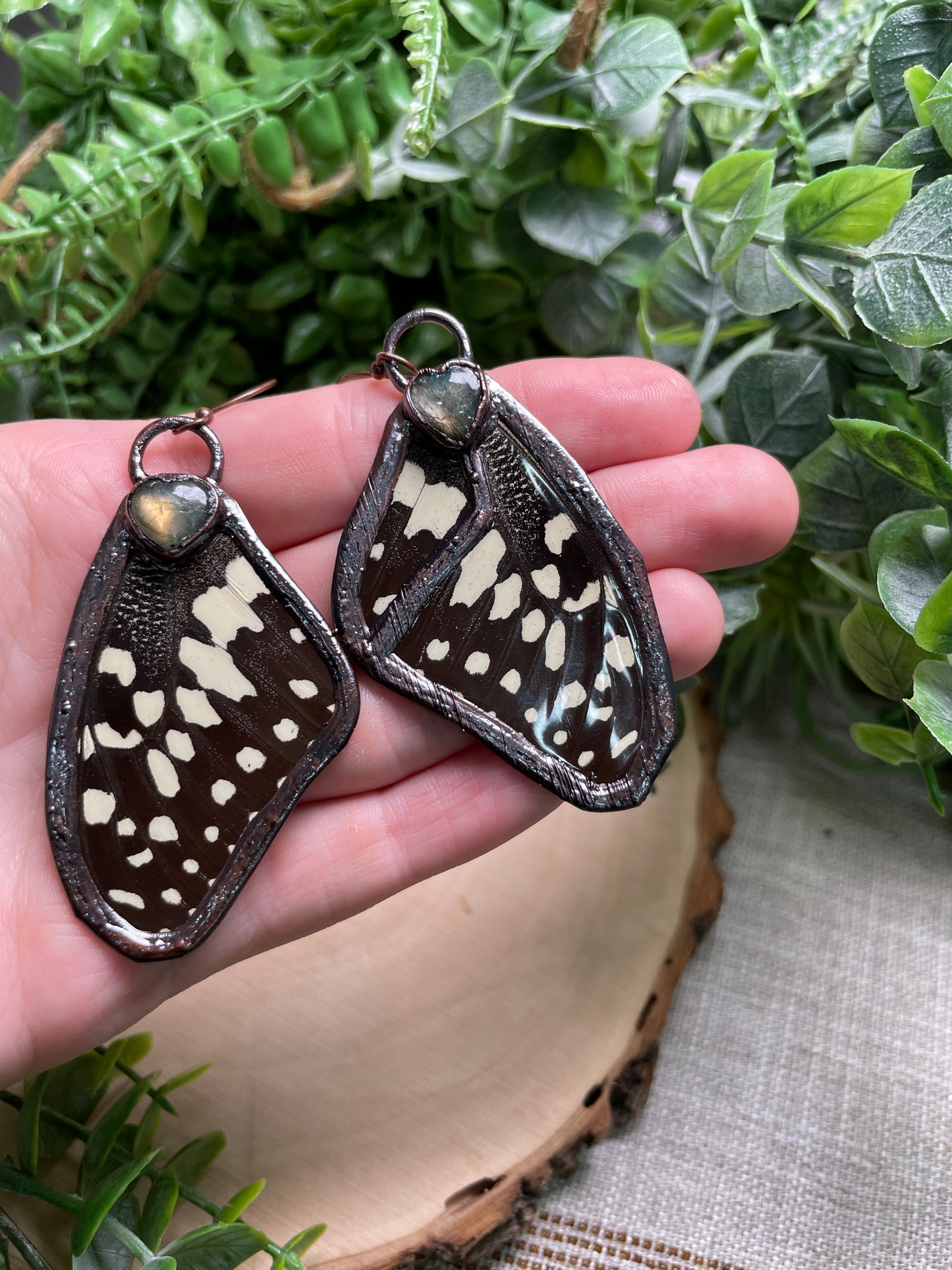 Labradorite Butterfly Wing Earrings