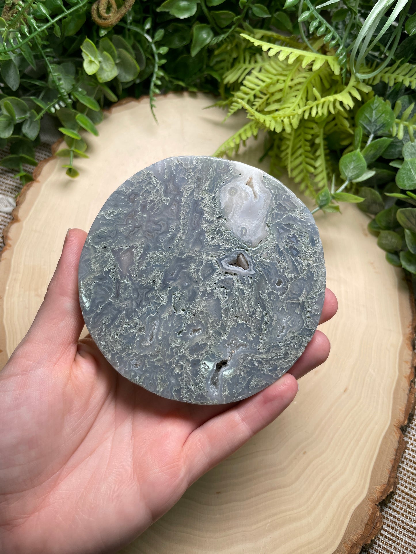 Moss Agate Disk