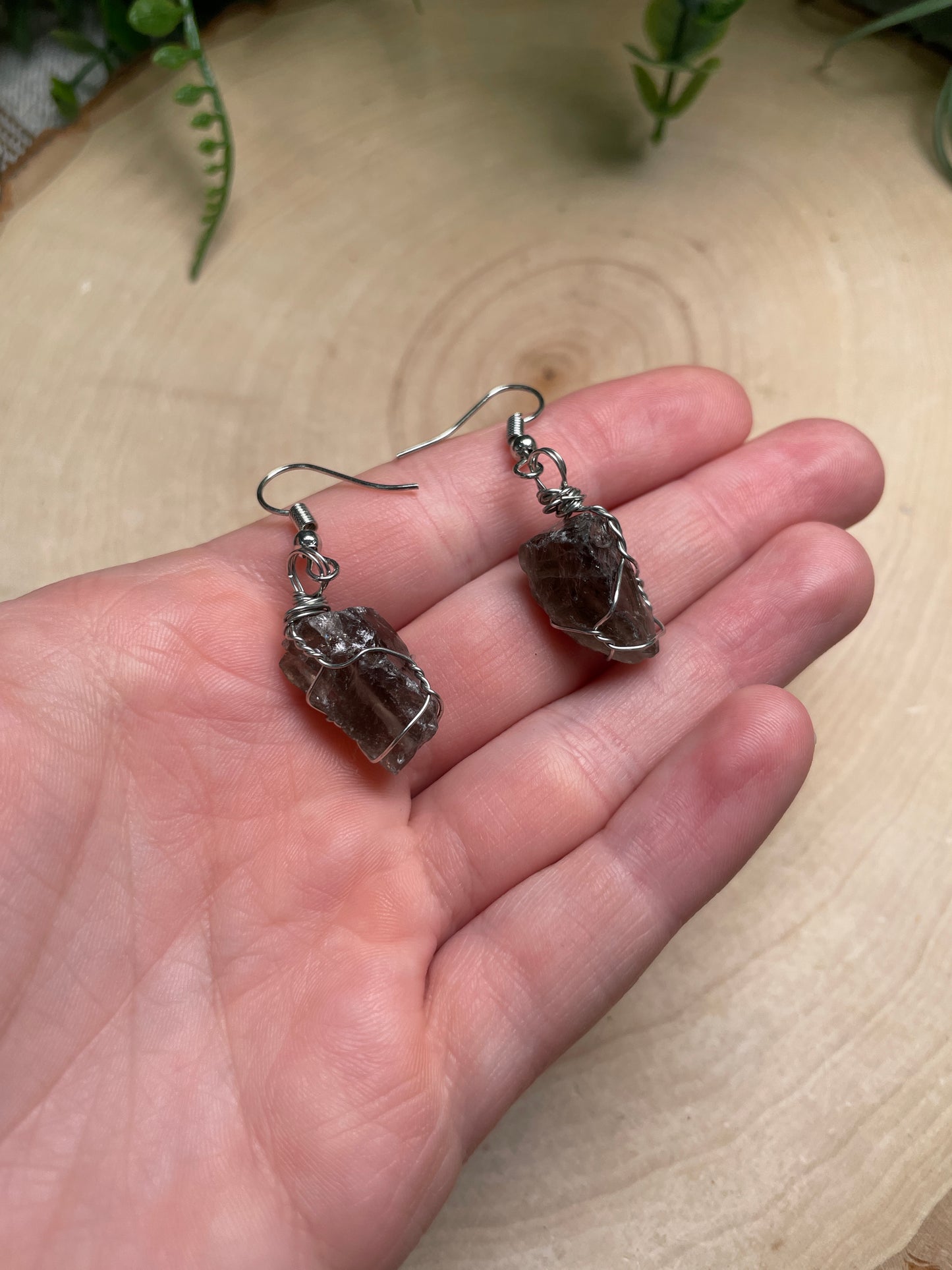 Wire Wrapped Crystal Earrings