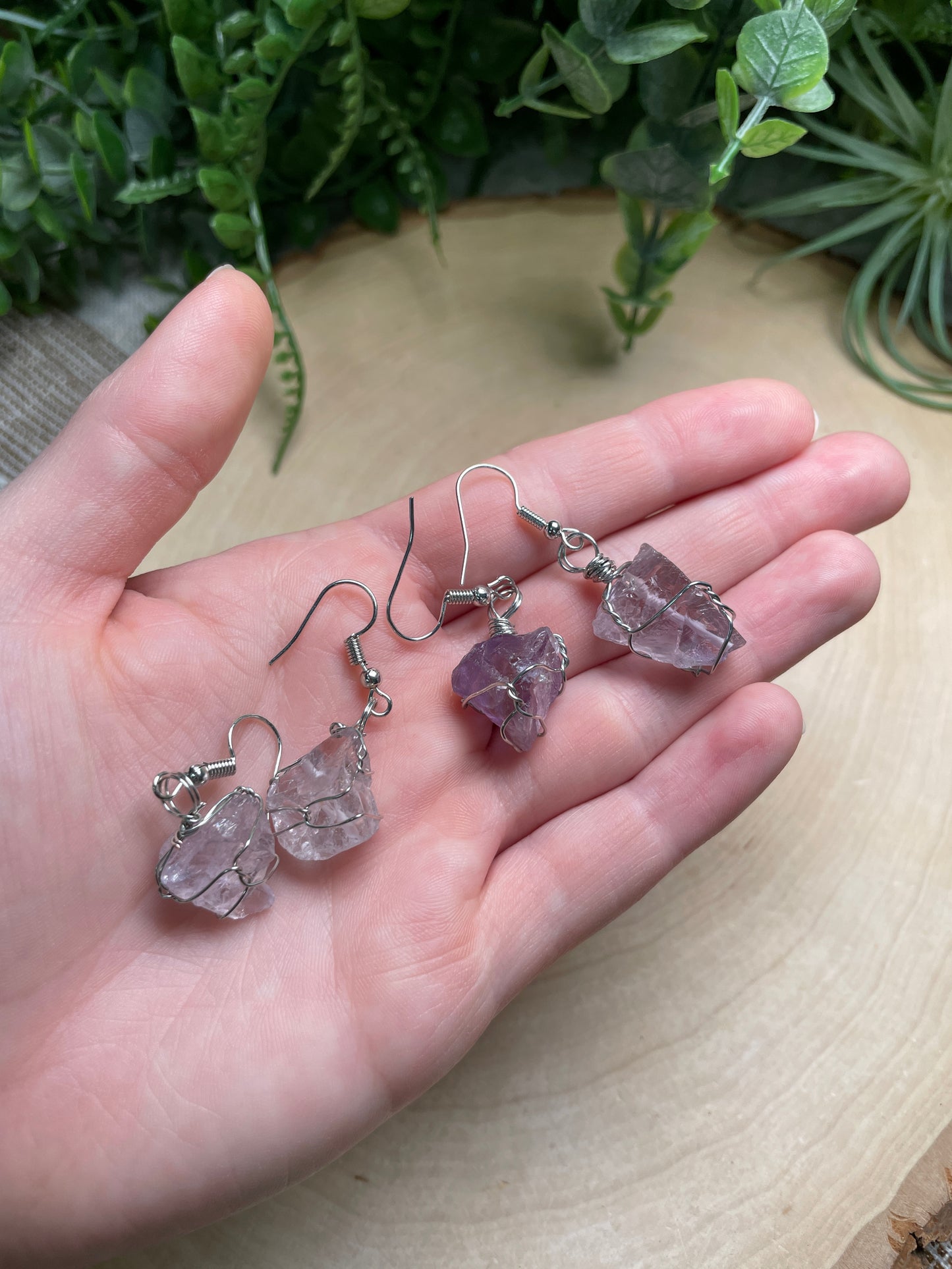 Wire Wrapped Crystal Earrings