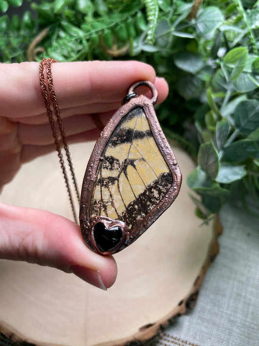 Obsidian Butterfly Wing Necklace