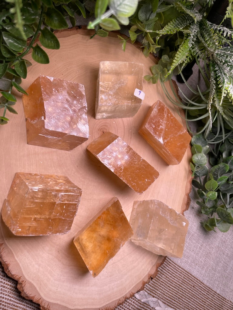 Honey Calcite Cube