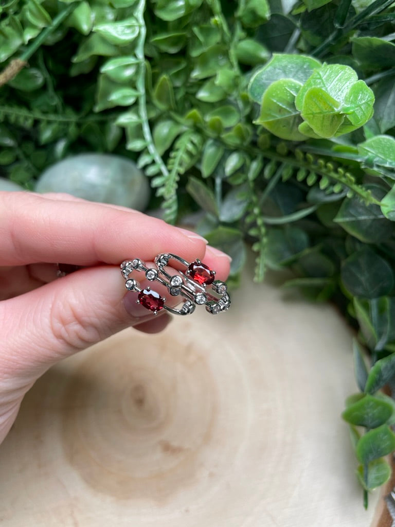 Garnet Adjustable Ring