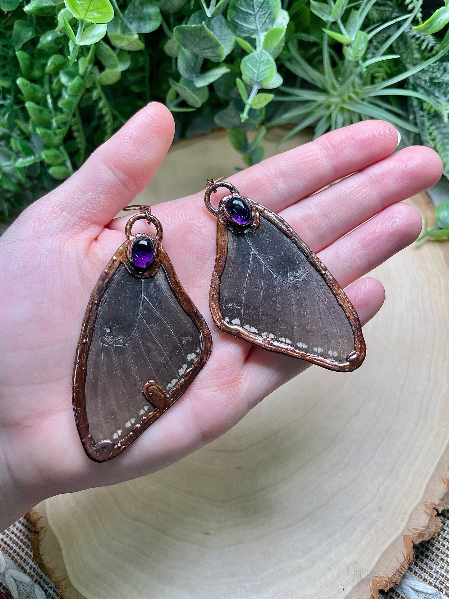 Amethyst Butterfly Wing Earrings