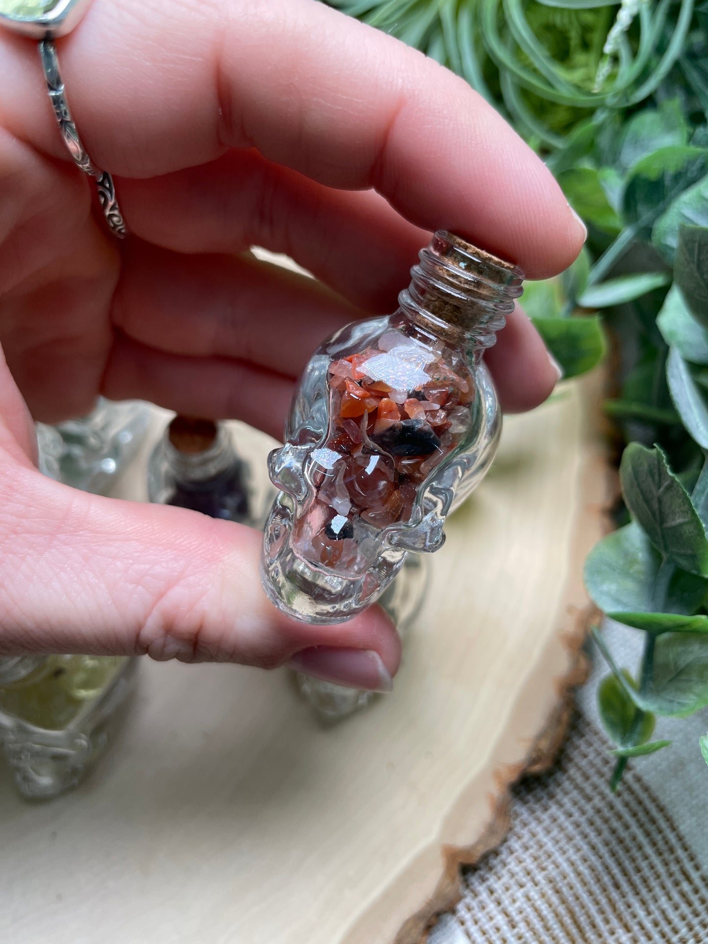 Crystal Chip Skull Vial