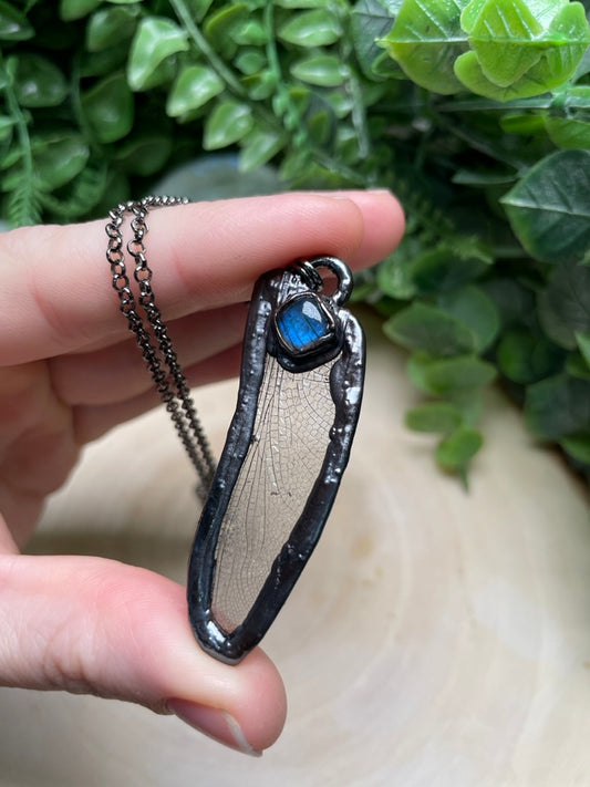 Dragonfly Wing and Labradorite Necklace