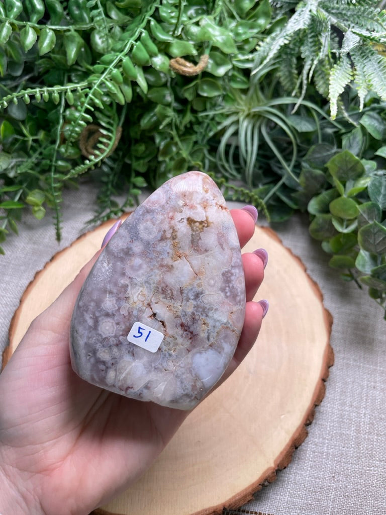 Flower Agate and Pink Amethyst Freeform