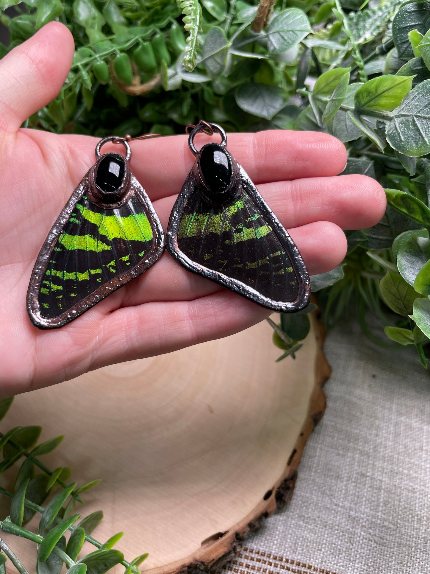 Obsidian Butterfly Wing Earrings