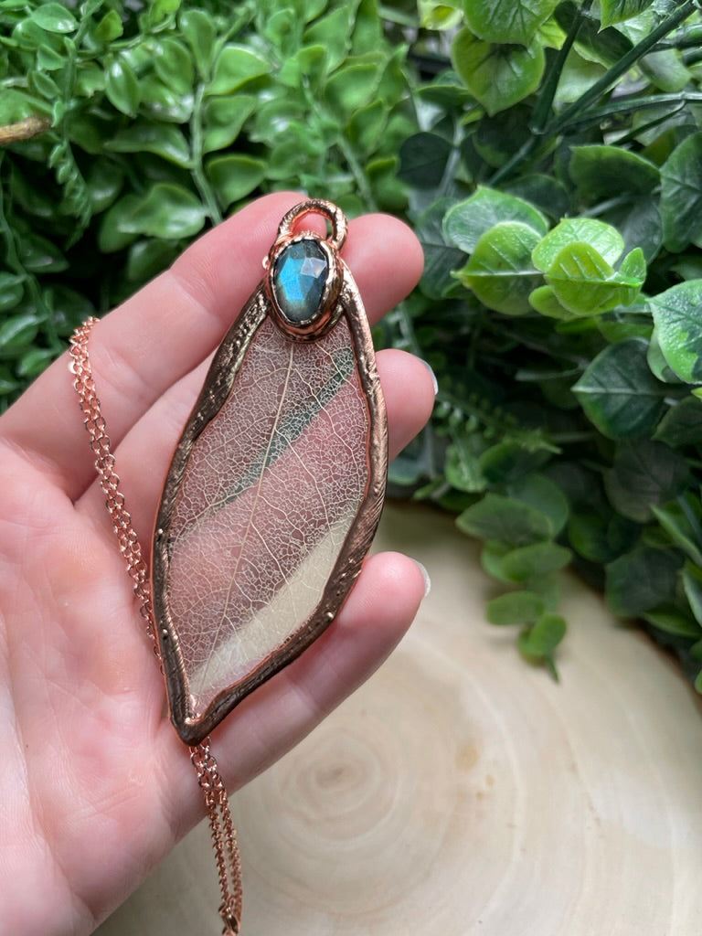 Leaf and Labradorite Necklace