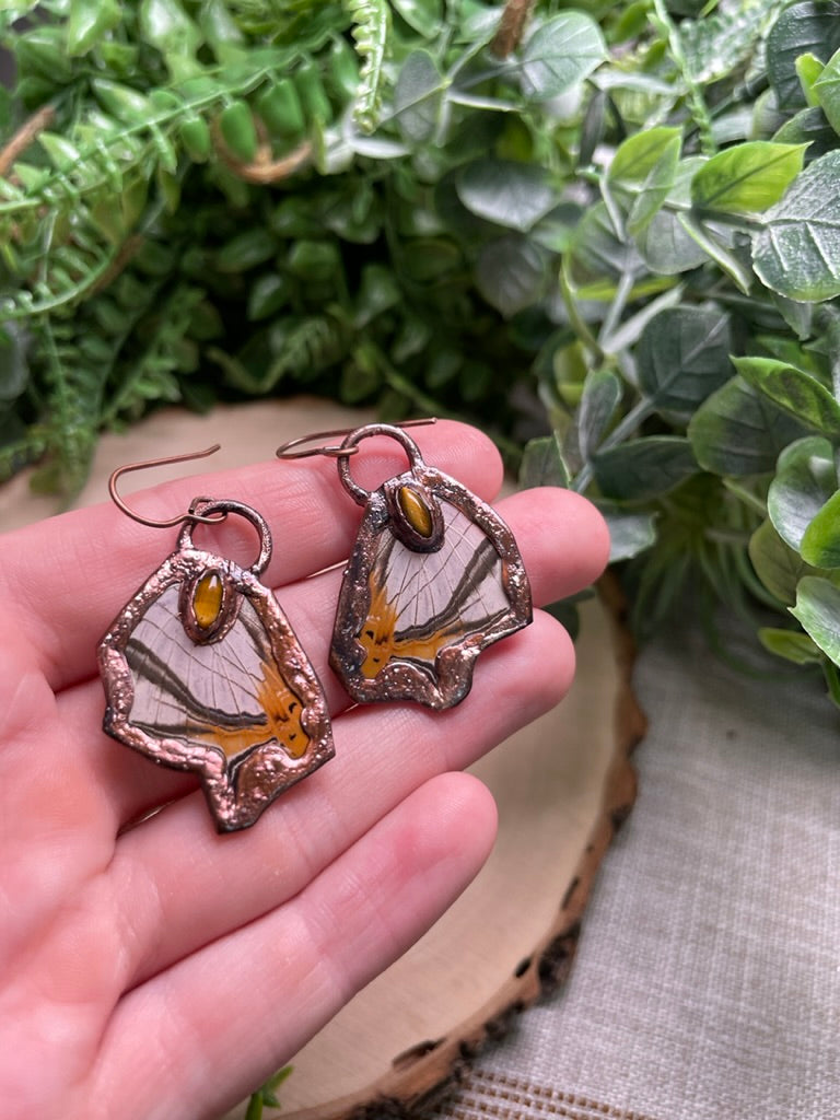 Tigers Eye Butterfly Wing Earrings