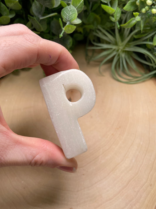 Synthetic White Jade Letter "P"