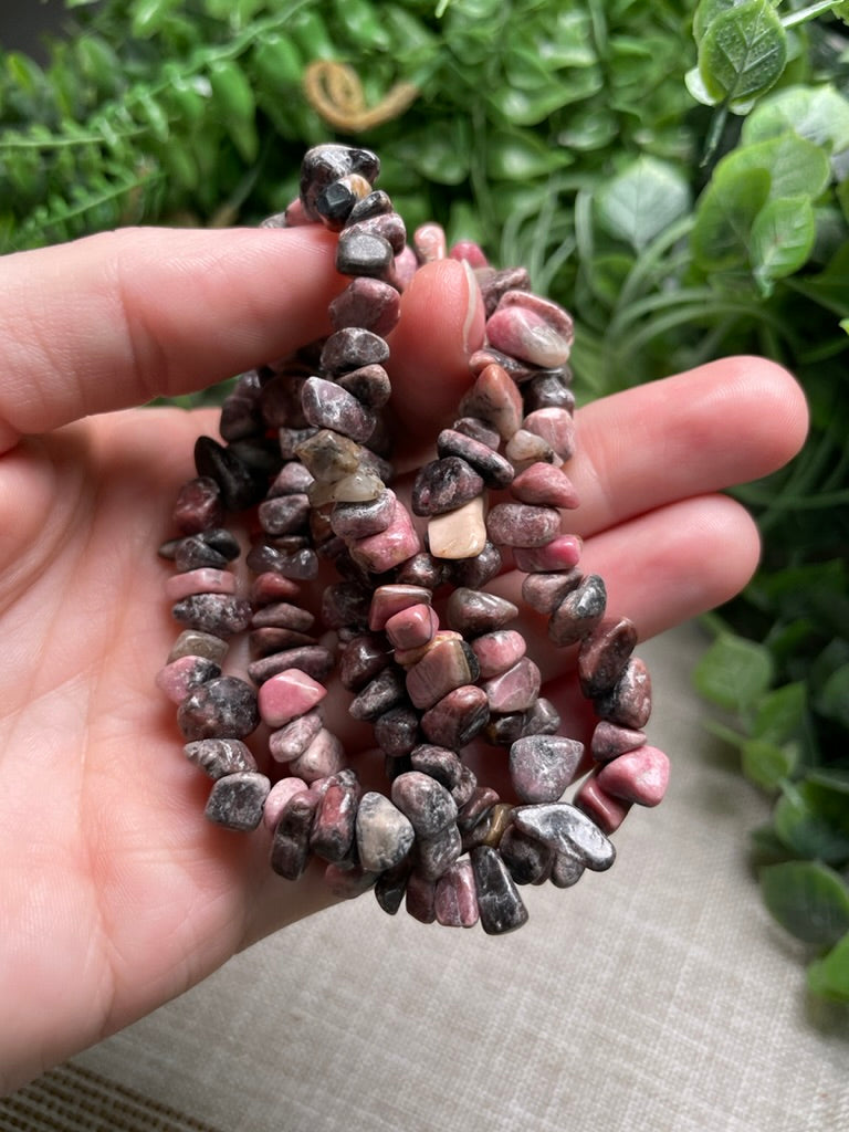 Rhodonite Chip Bracelet