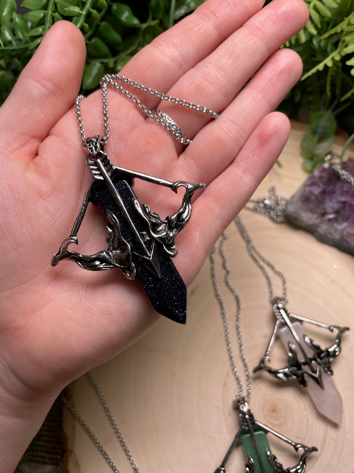 Crystal Crossbow Necklace