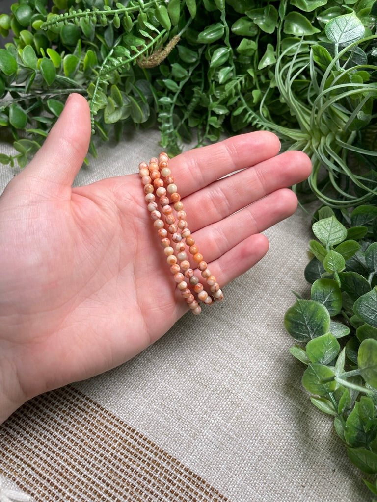 Red Vein Jasper 4mm Beaded Bracelet