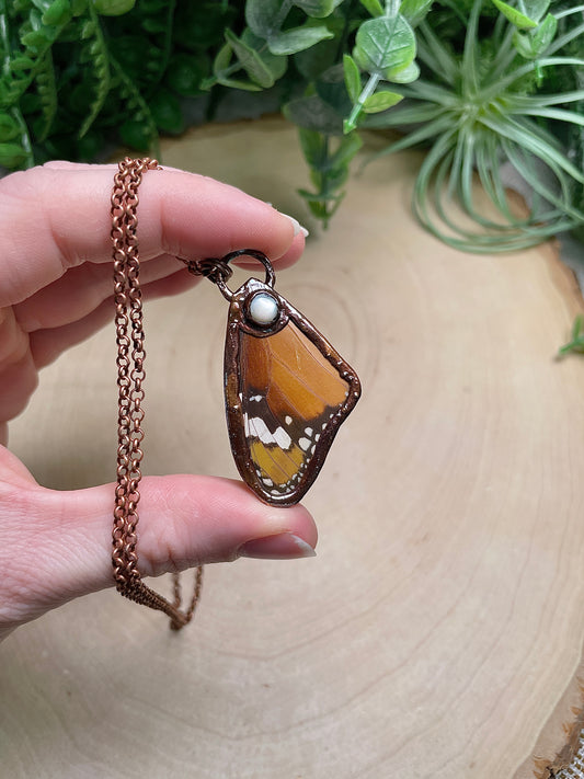 Mother of Pearl Shell Butterfly Wing Necklace