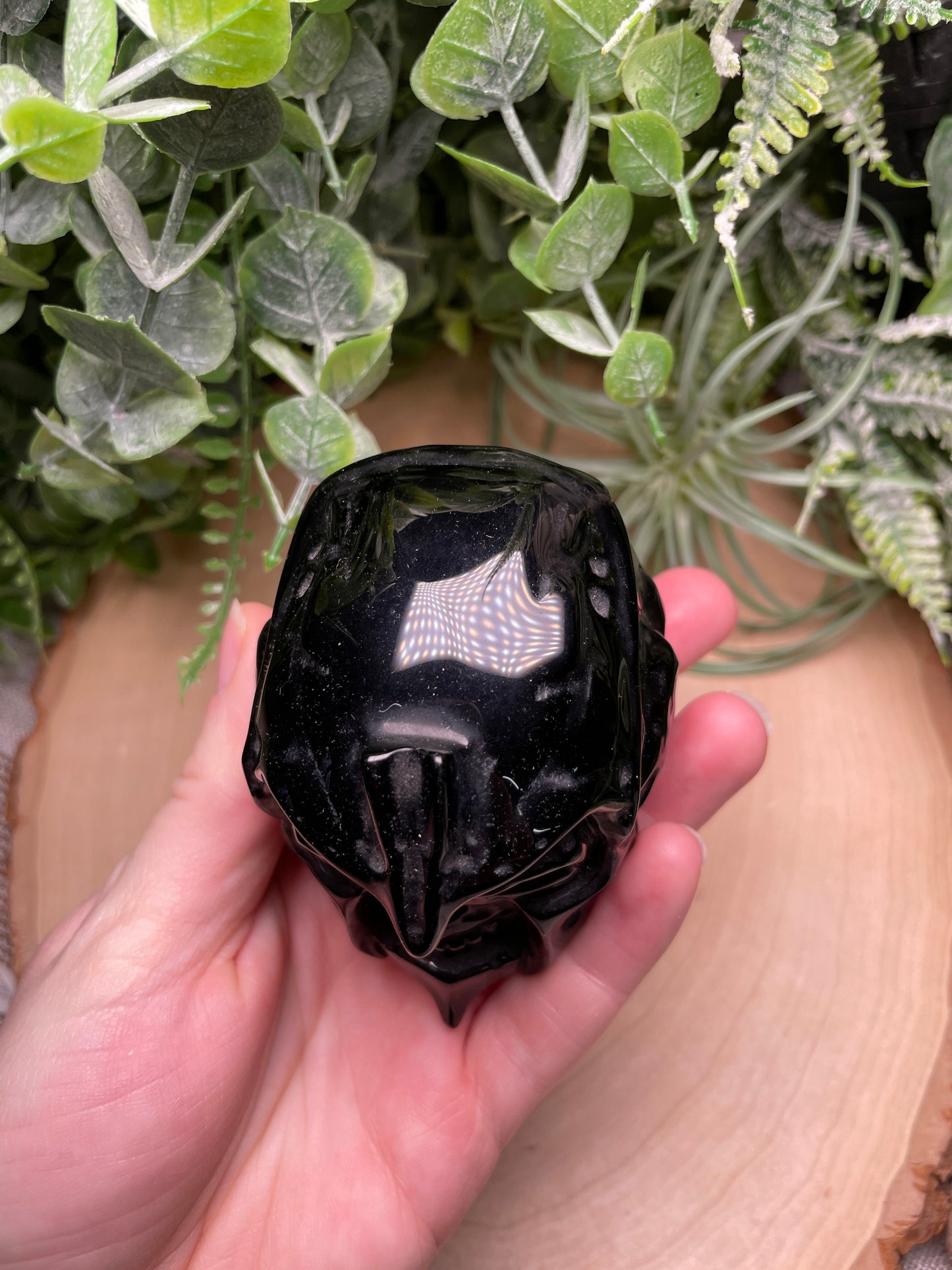 Obsidian Skull with Helmet