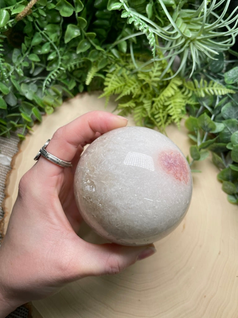 Quartz and Flower Agate Sphere