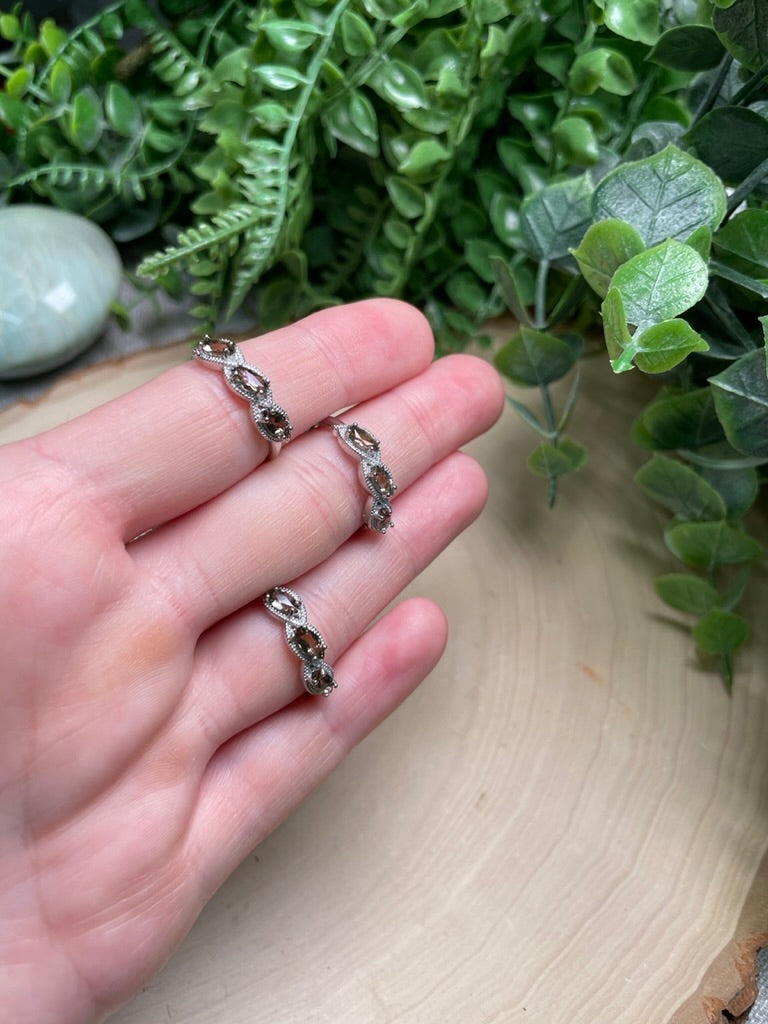 Smoky Quartz Adjustable Ring