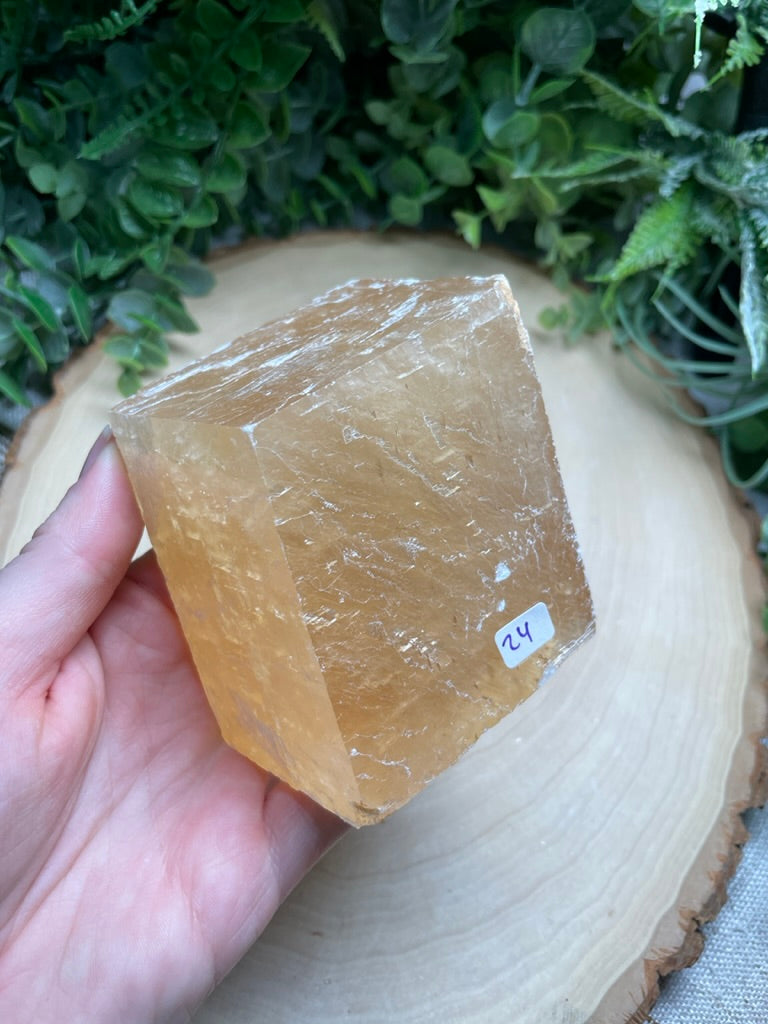 Honey Calcite Cube