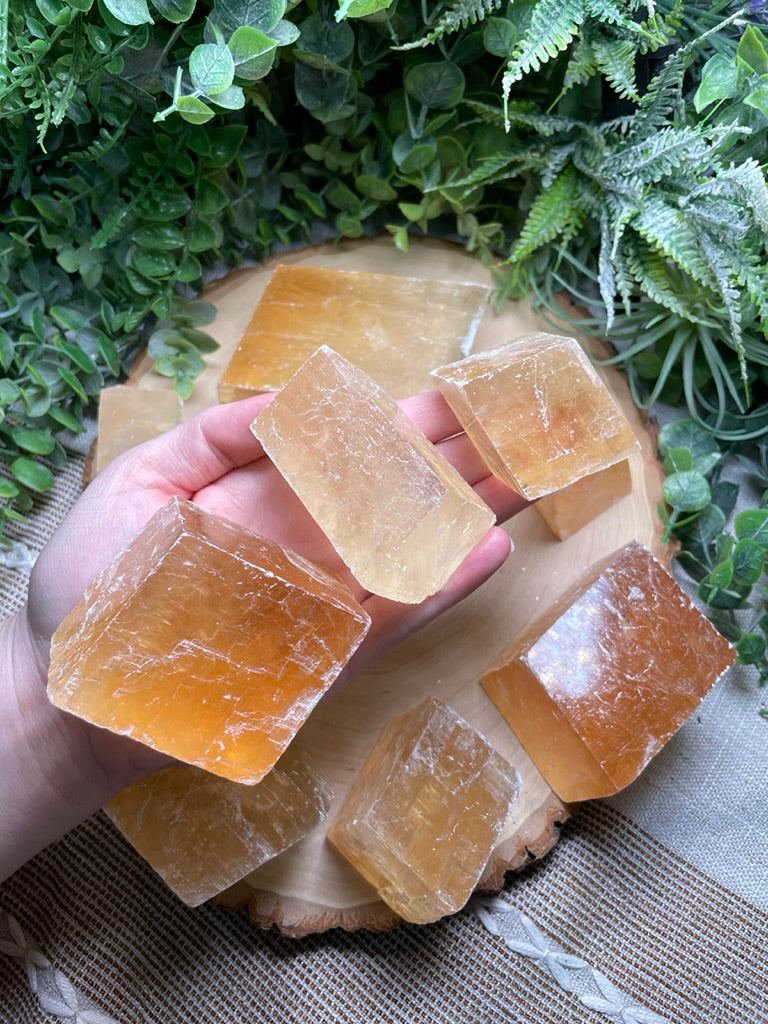 Honey Calcite Cube