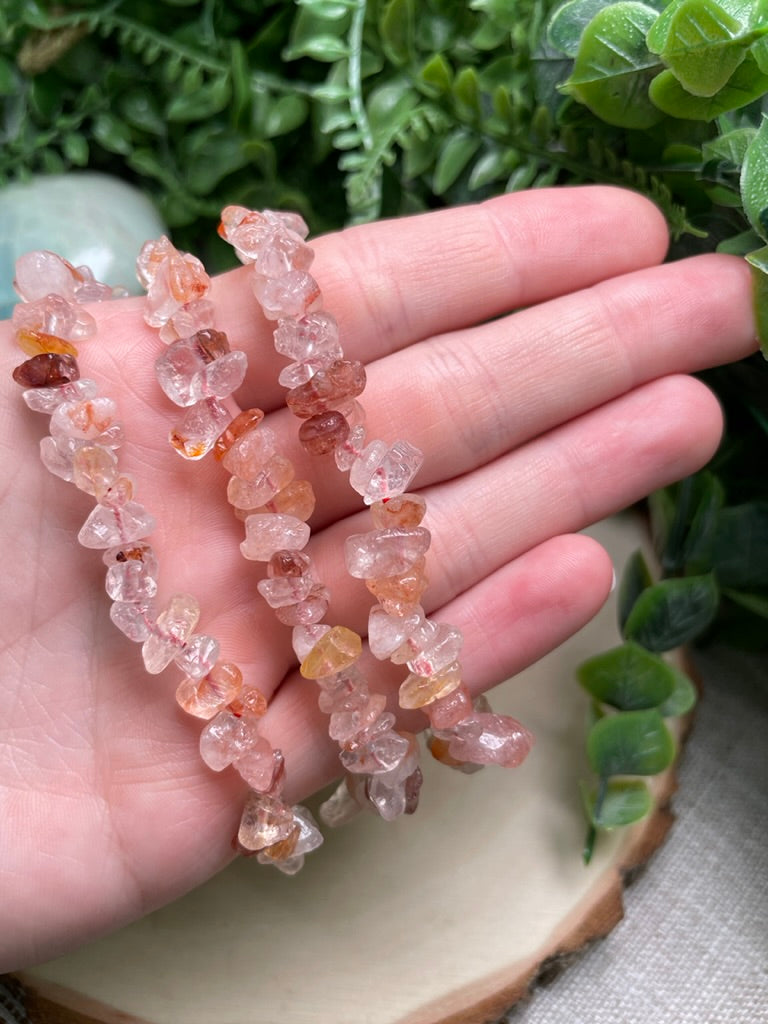 Fire Quartz Chip Bracelet