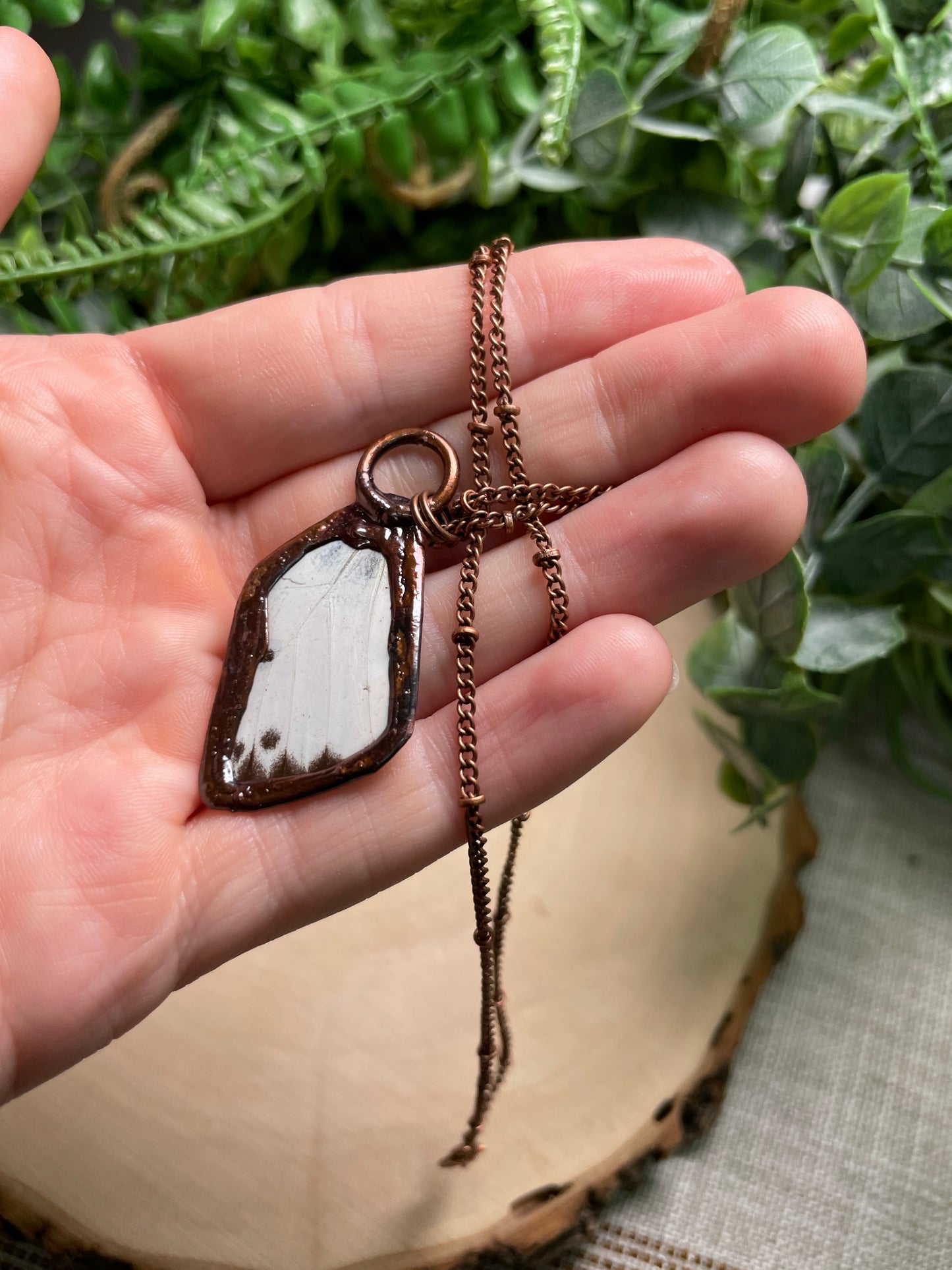 Orange Garnet Butterfly Wing Necklace