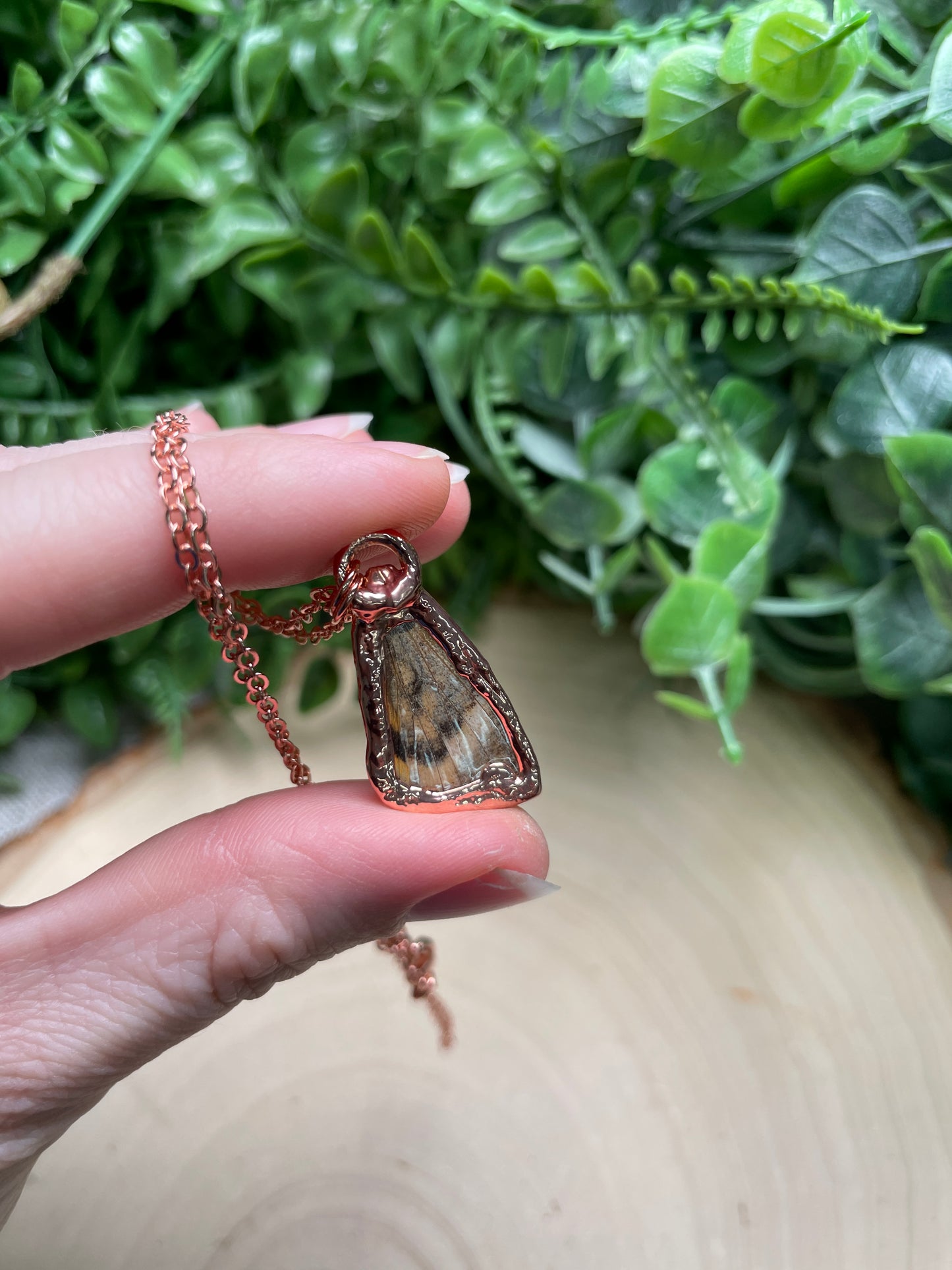 Obsidian Moth Wing Necklace