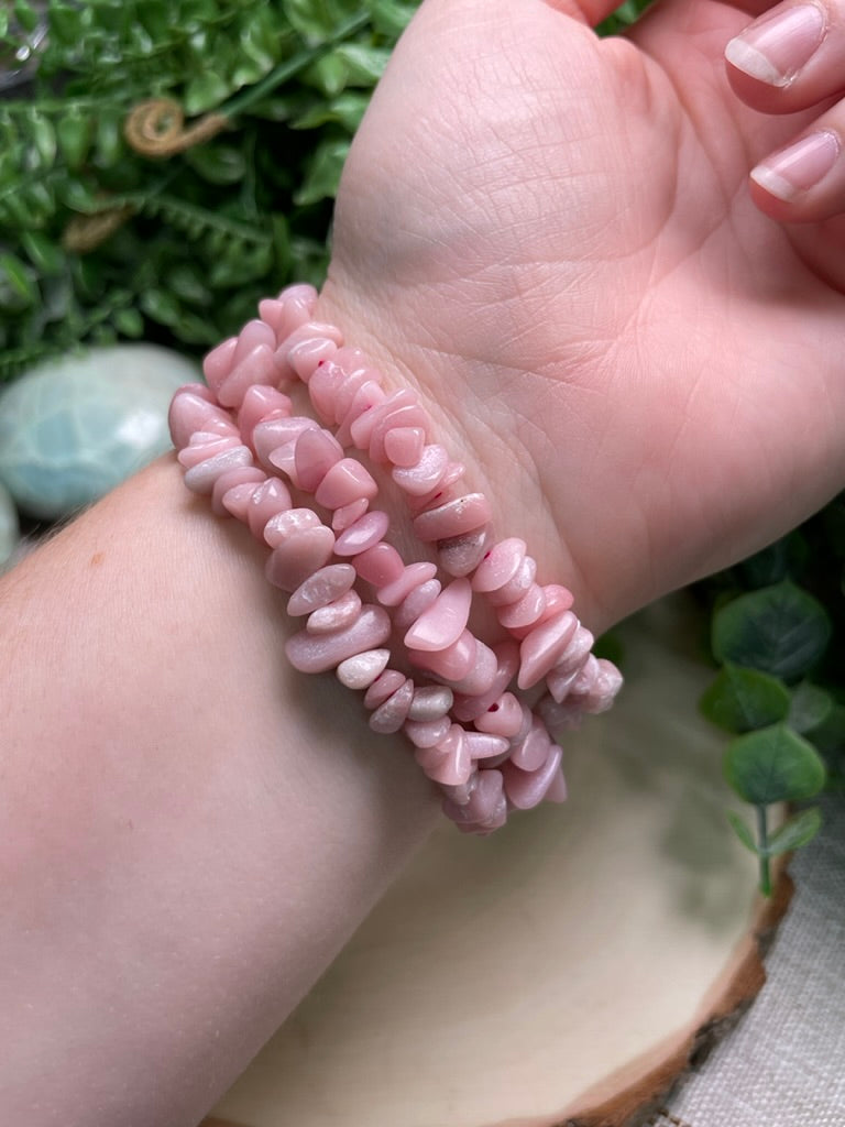 Pink Opal Chip Bracelet