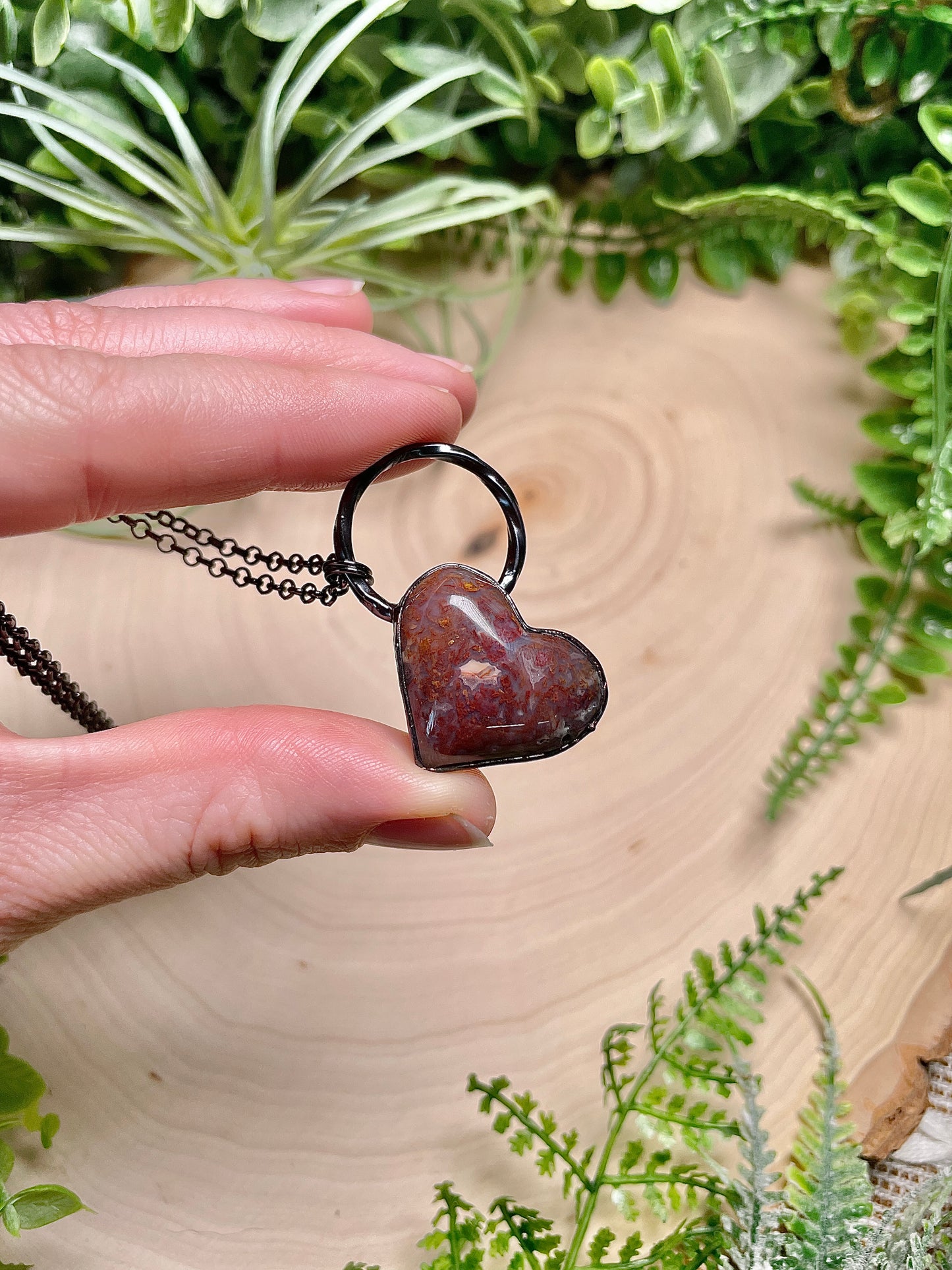 Ocean Jasper Heart Necklace