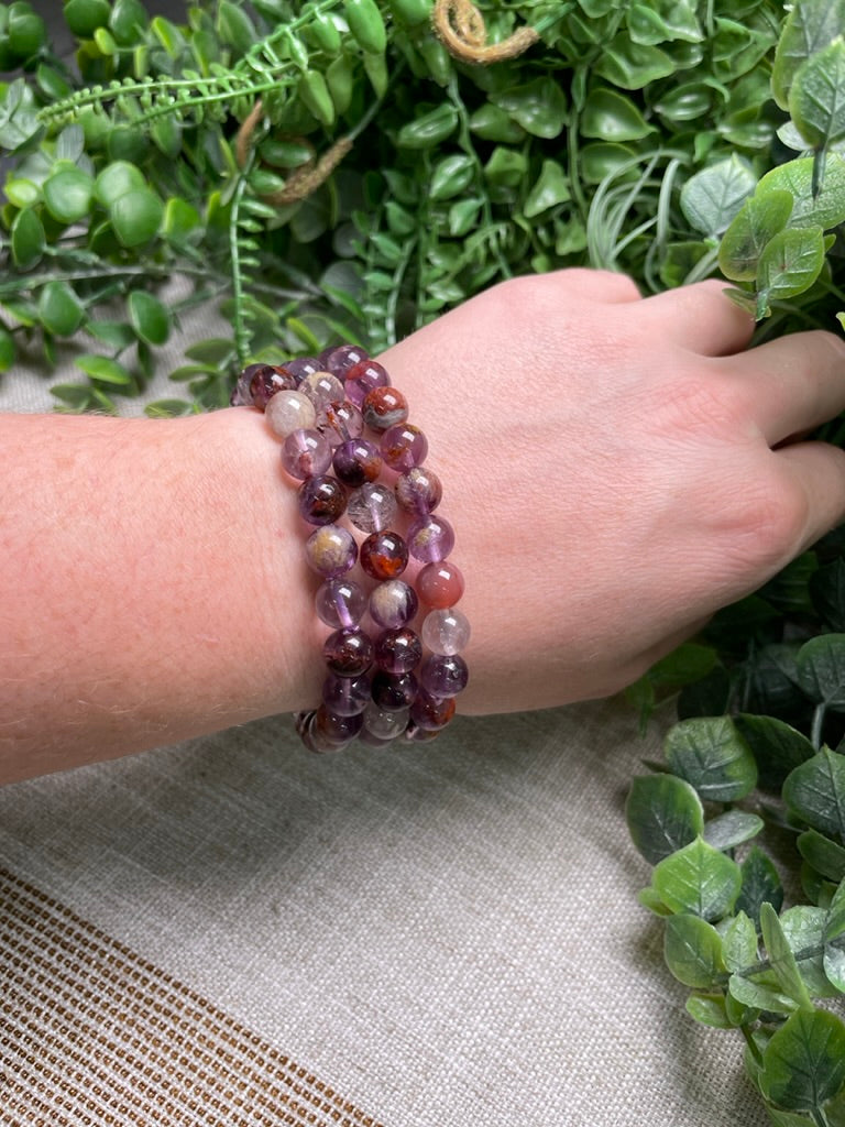 Purple Garden Quartz 8mm Beaded Bracelet