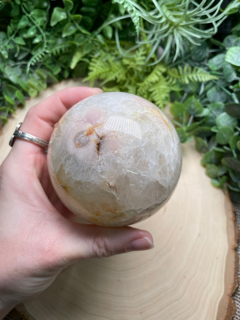 Quartz and Flower Agate Sphere