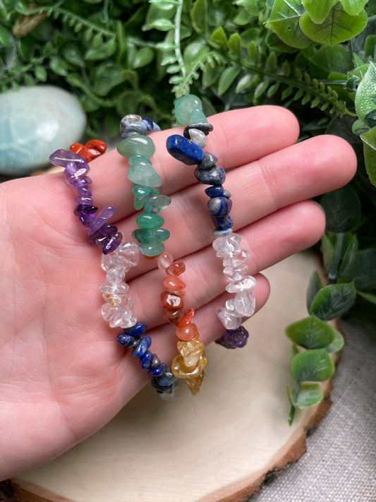 Chakra Crystal Chip Bracelet