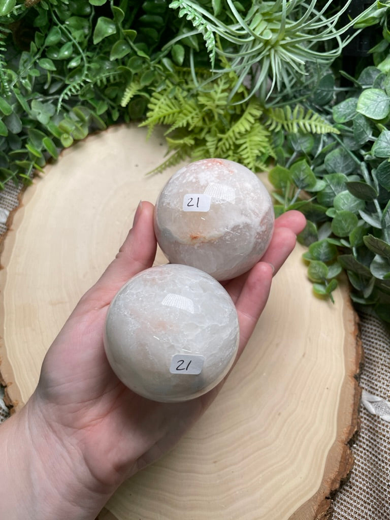 Quartz Mixture Sphere with Agate and/ or Flower Agate Inclusions