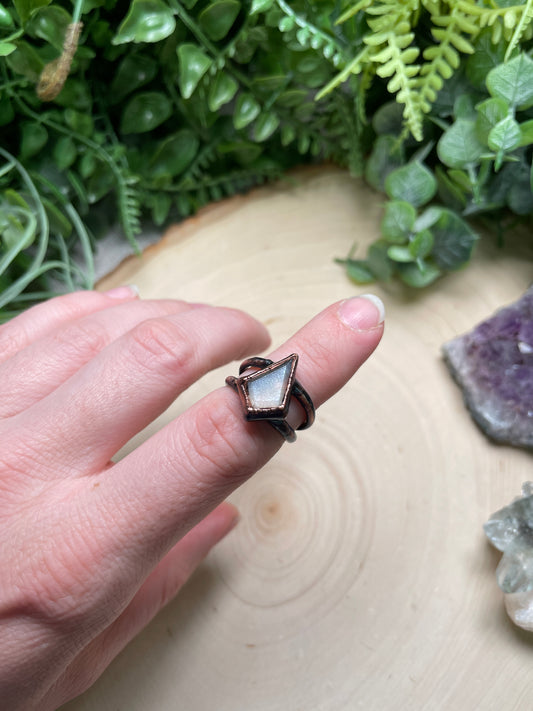 White Moonstone Ring Size 4.5