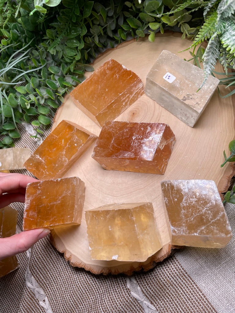 Honey Calcite Cube