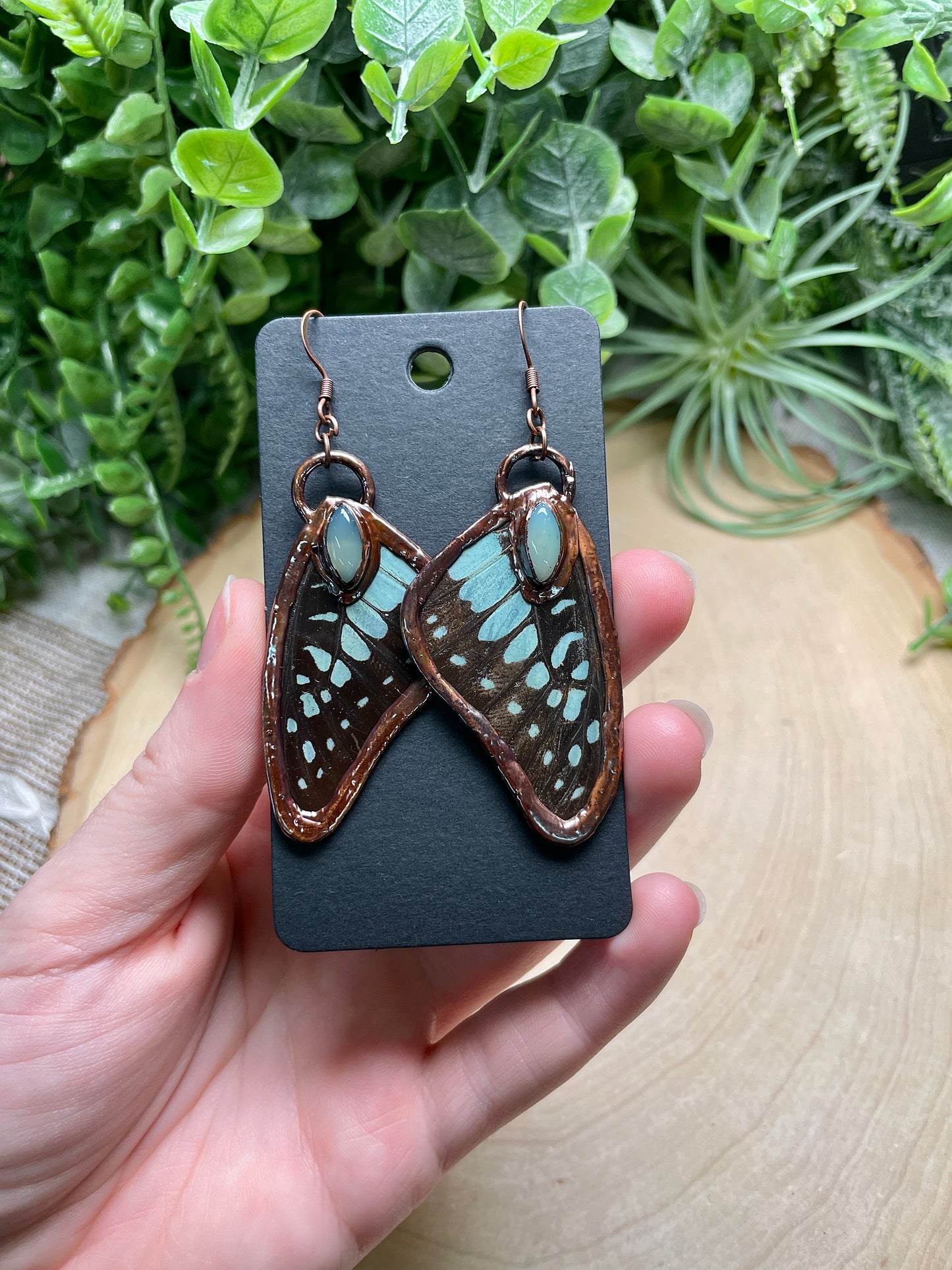 Prehnite Butterfly Wing Earrings