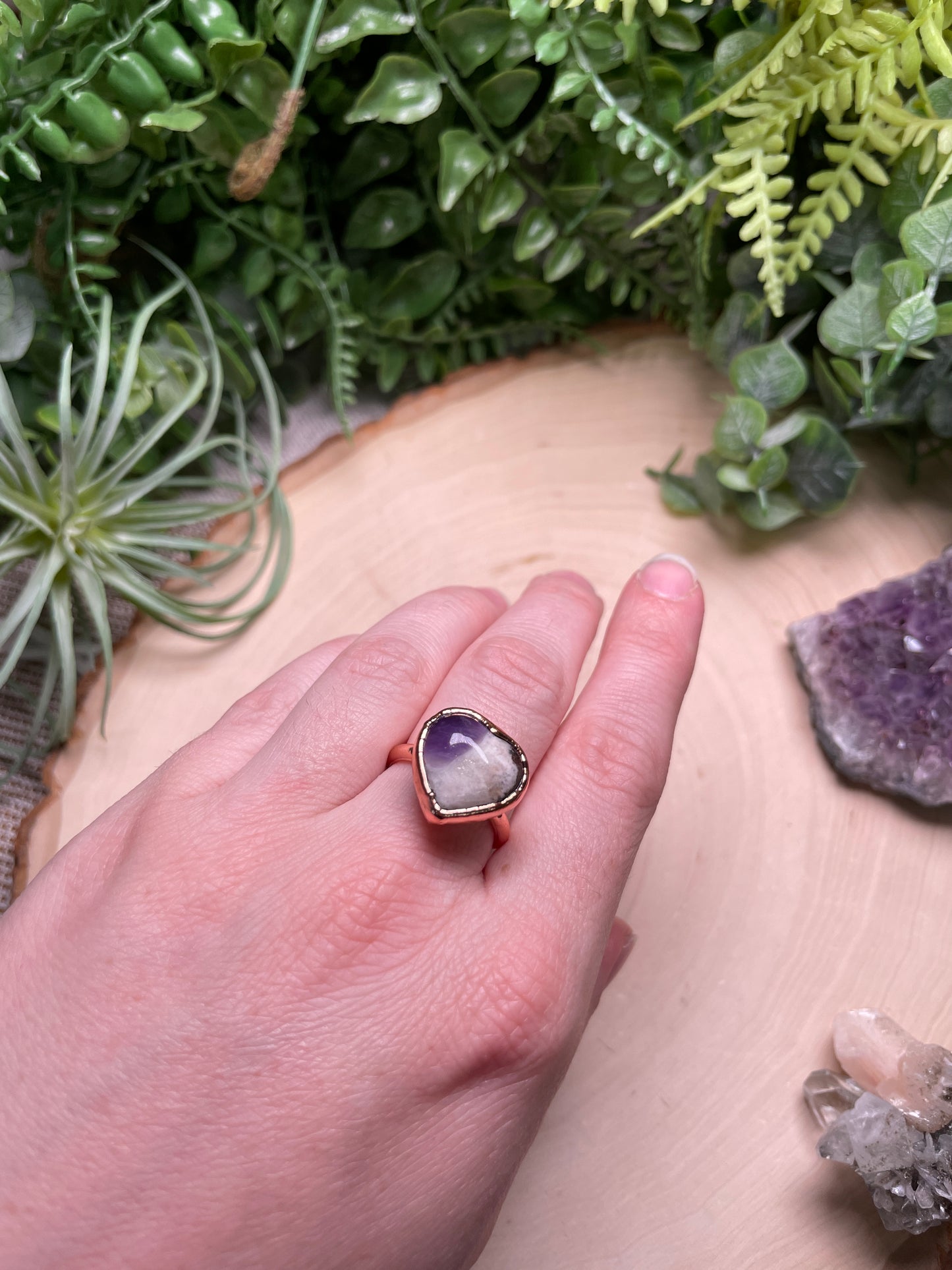 Amethyst Heart Ring Size 7