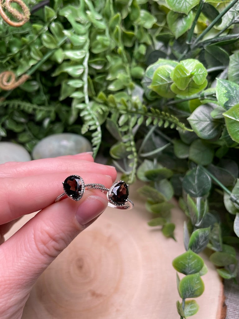 Smoky Quartz Adjustable Ring