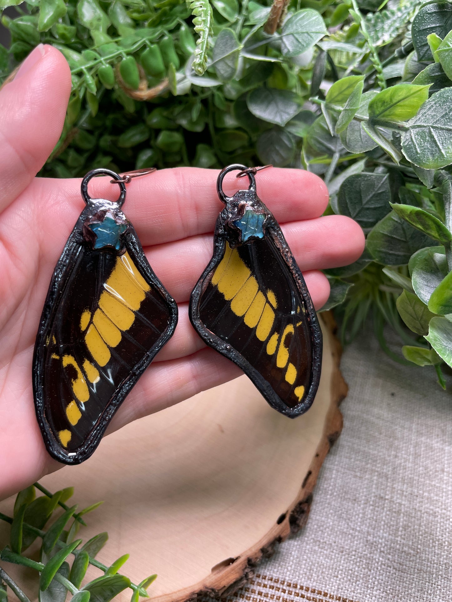 Labradorite Butterfly Wing Earrings